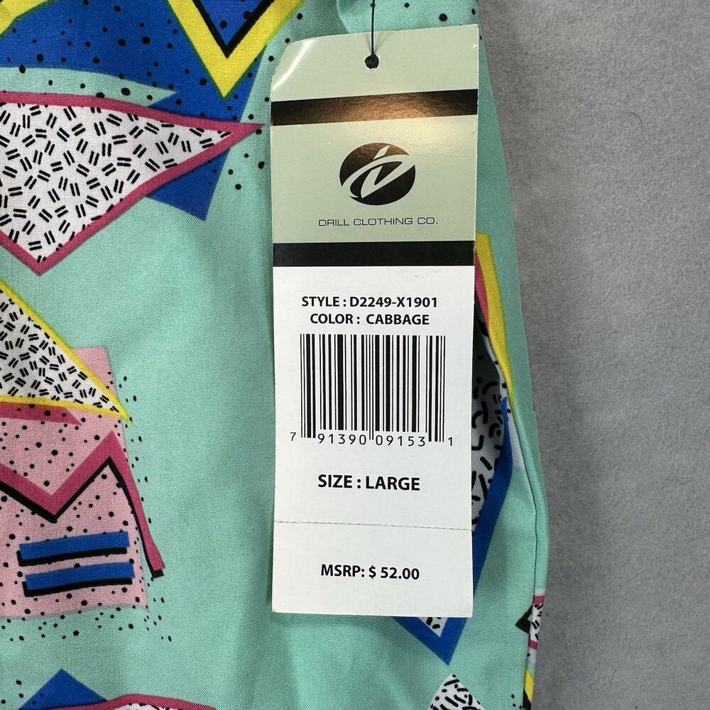 NWT OH Snap Shirt Adult Large 4-Way Stretch Retro 80s/90s Style Short Sleeve New - Picture 4 of 10